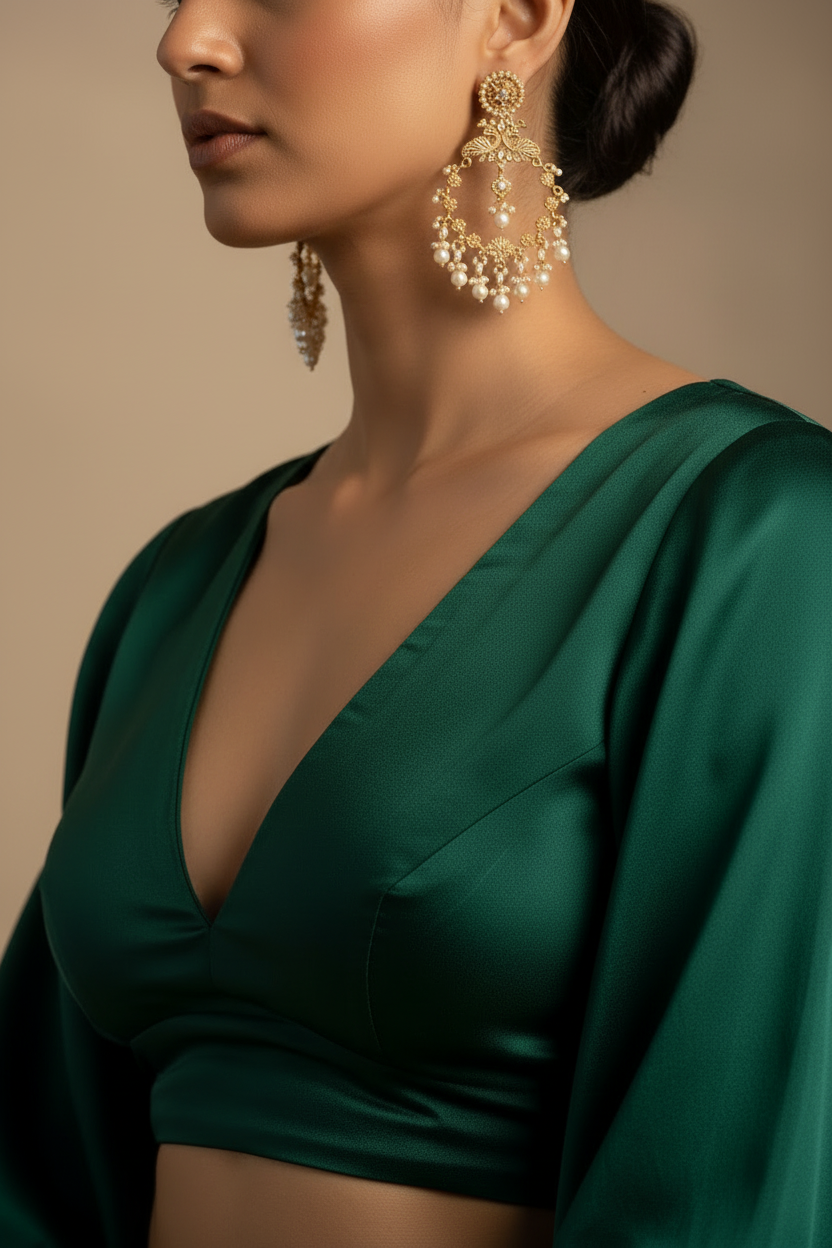 The Celestial Lotus Chandbali Earrings