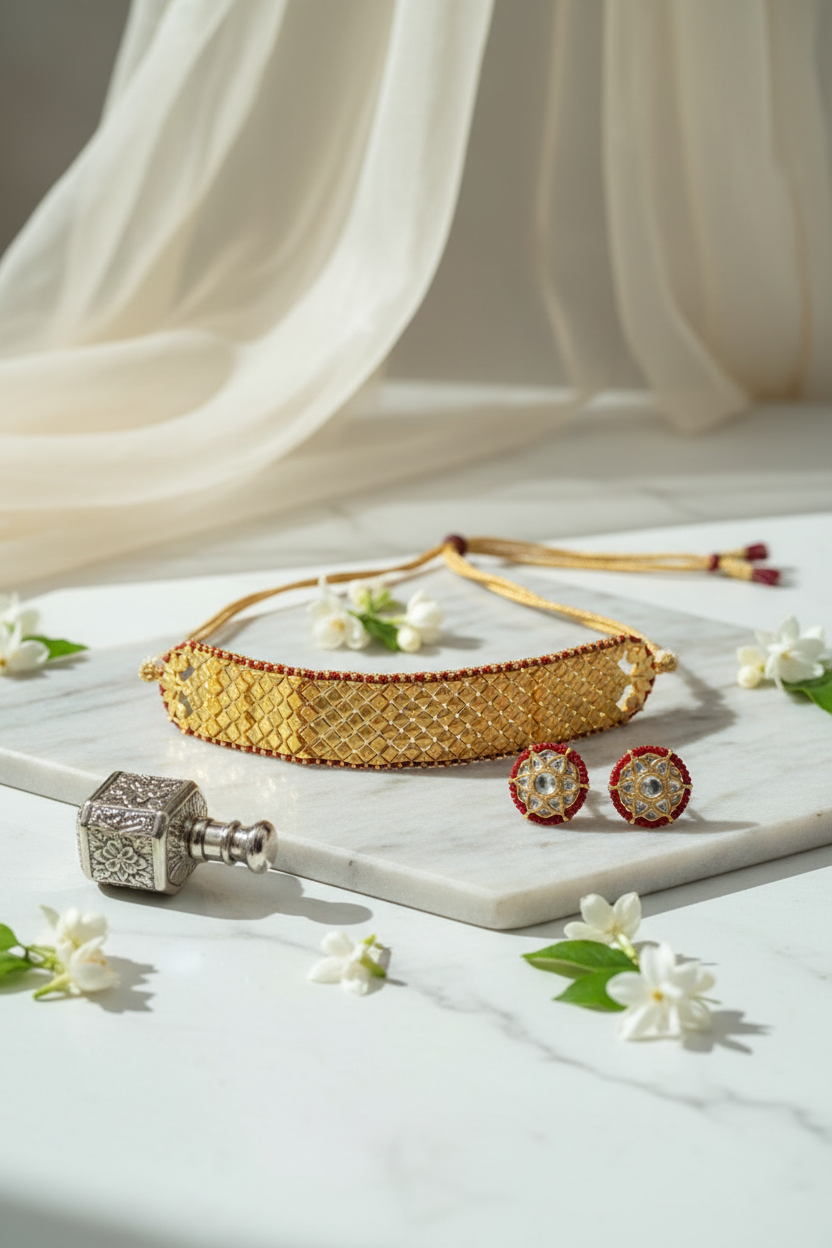 The Crimson Lattice Choker Set