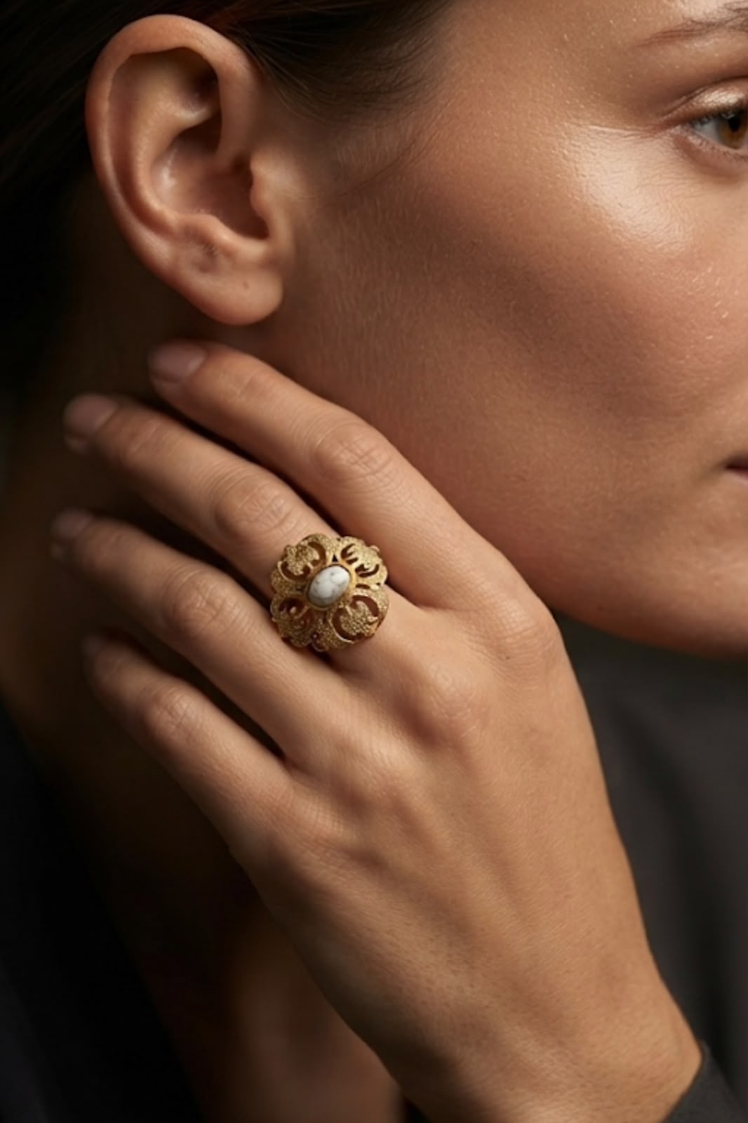 howlite stone ring