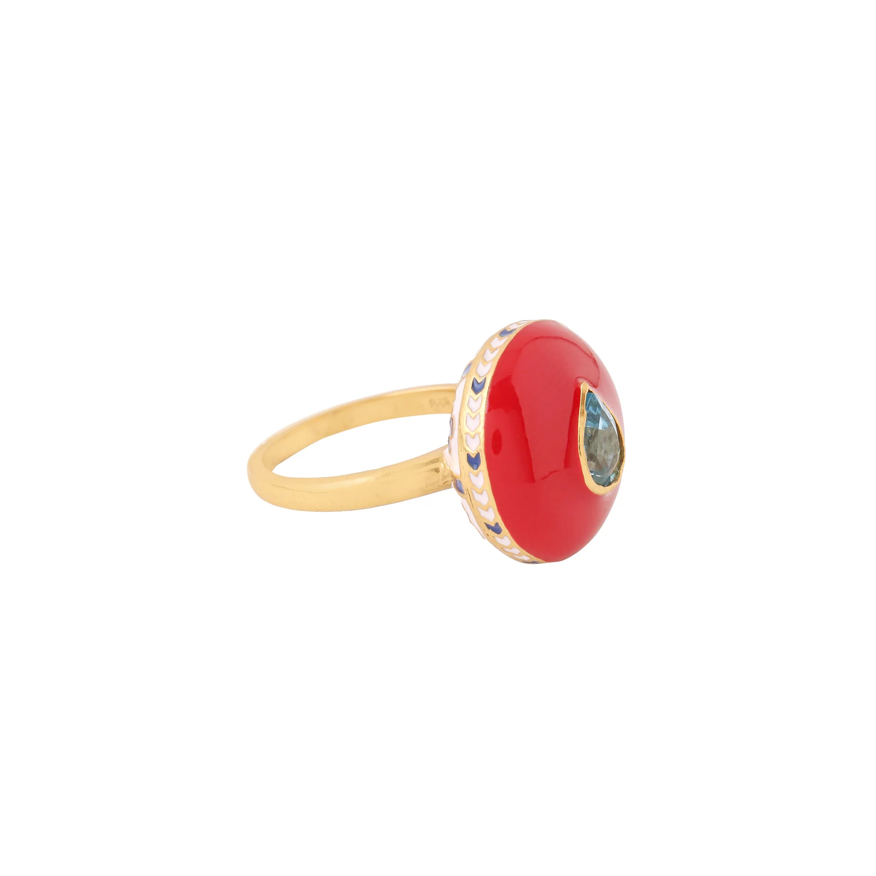 PARAKEET RING - CRIMSON & SOFT PINK