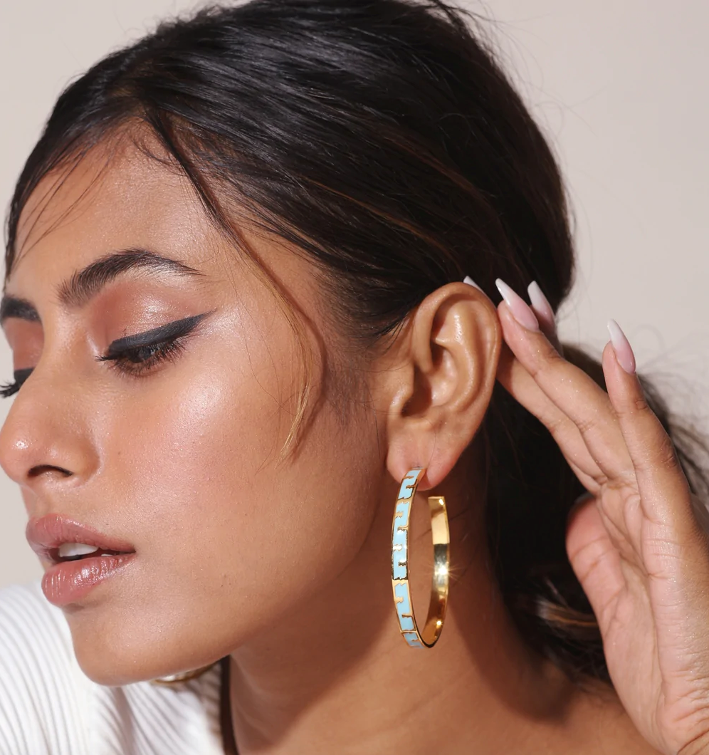 Large Ray Blue Hoops