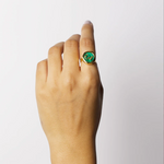 Load image into Gallery viewer, POWER GREEN MALACHITE STUDDED RING
