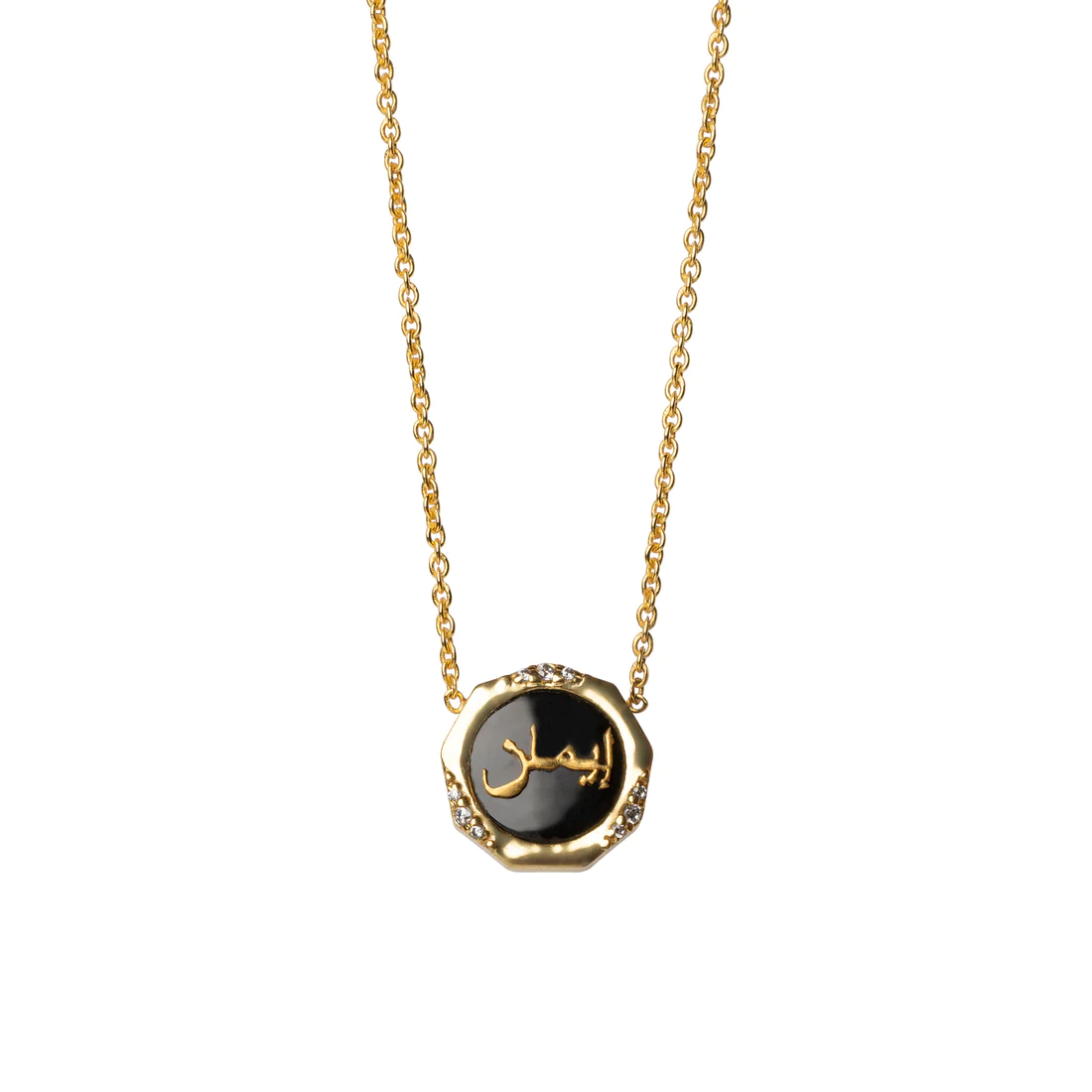 FAITH BLACK ONYX STUDDED NECKLACE