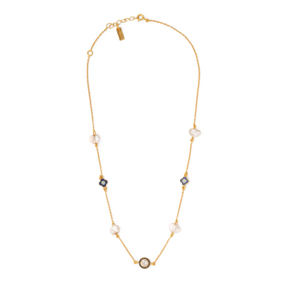 CLASSIC POLKI AND PEARL NECKCHAIN