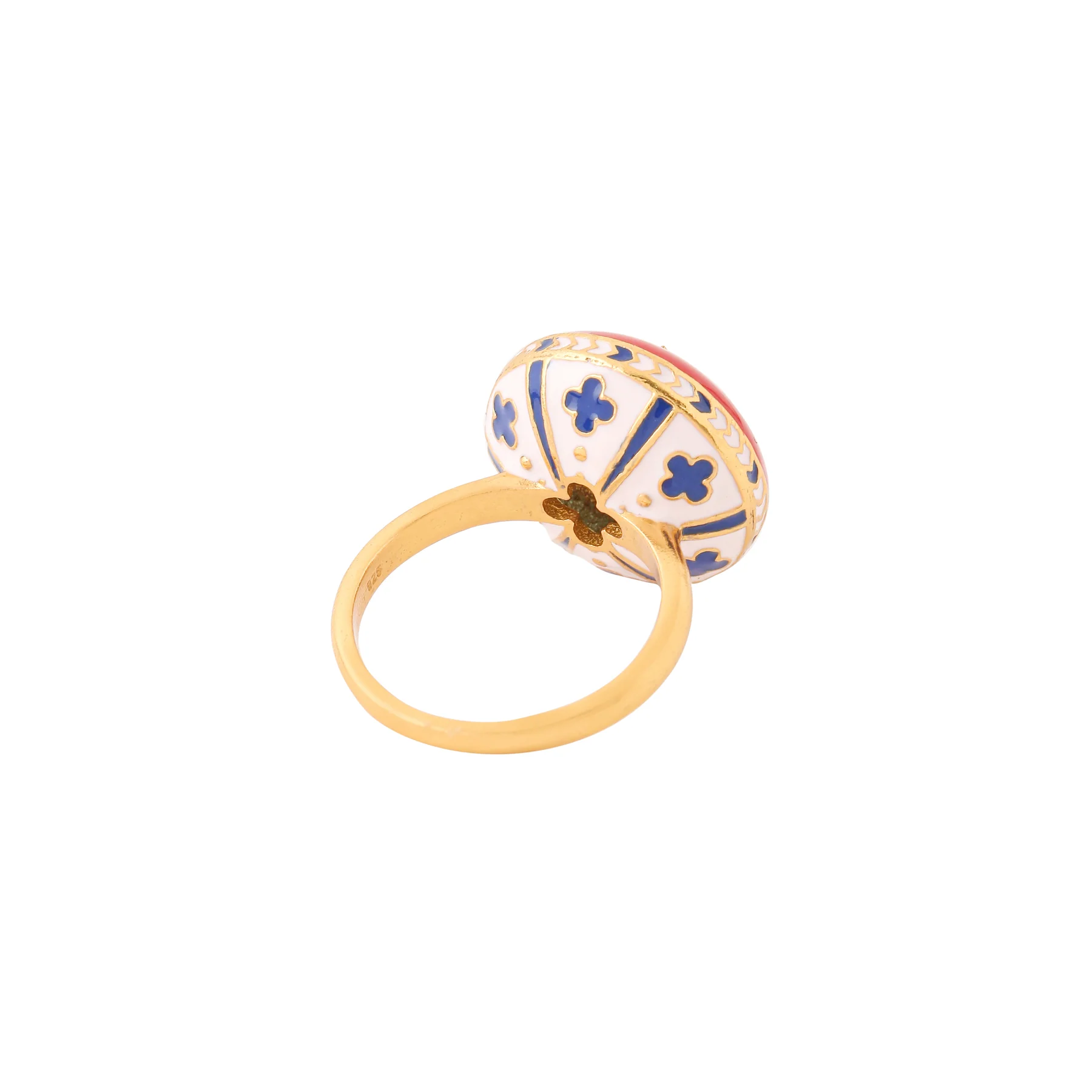 PARAKEET RING - CRIMSON & SOFT PINK