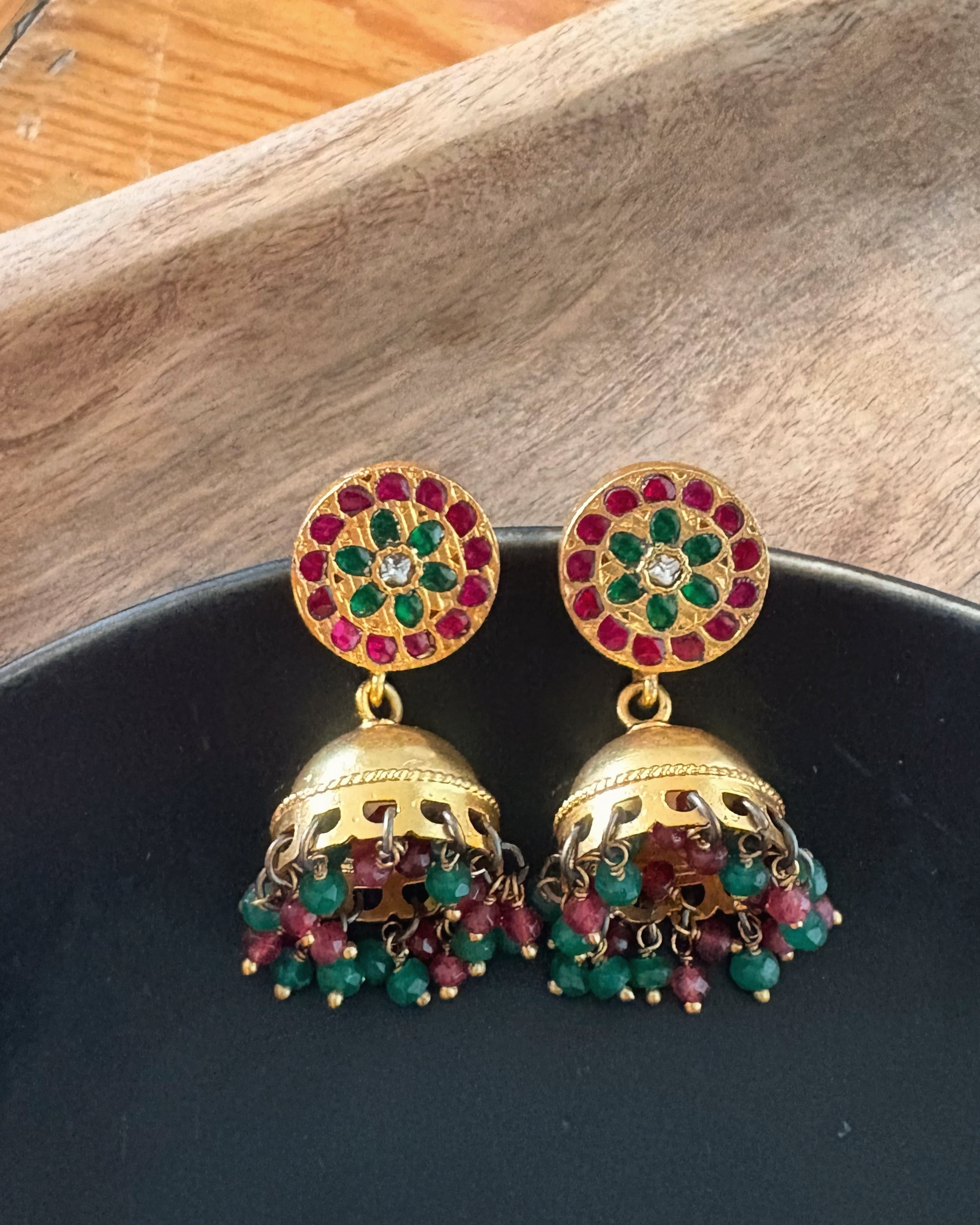 RED AND GREEEN JHUMKA