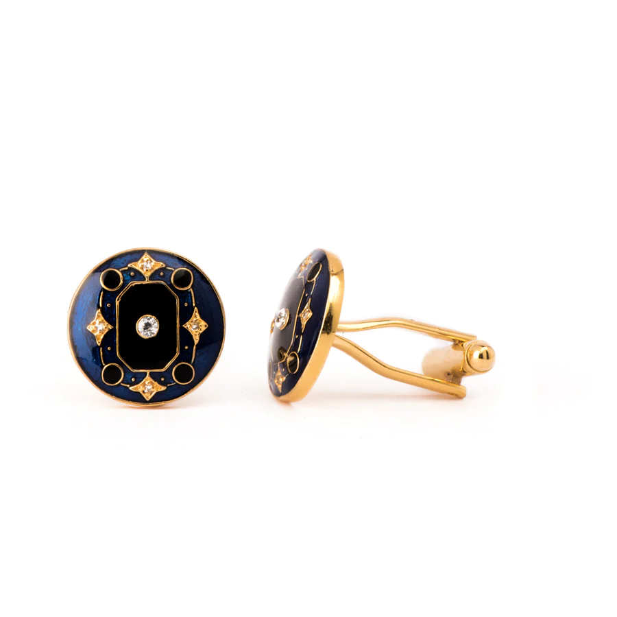 THE MYRON CUFFLINKS - BLUE AND BLACK