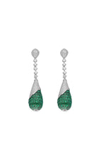 Load image into Gallery viewer, THE TWILIGHT VINE EARRINGS - EMERALD GREEN
