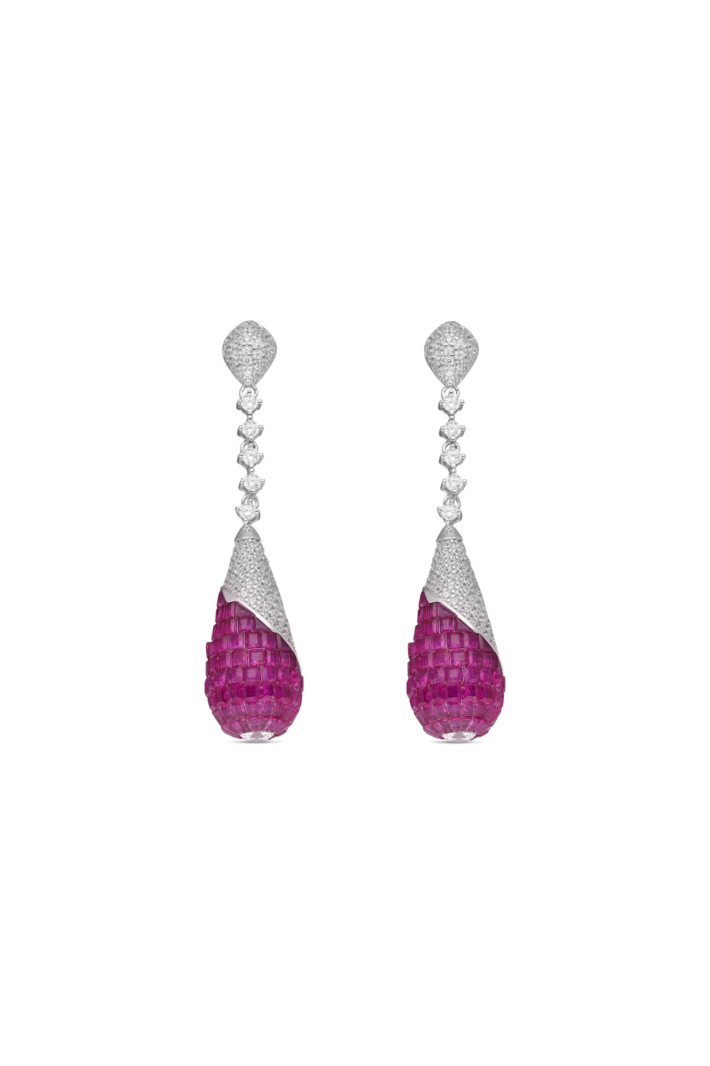 THE TWILIGHT VINE EARRINGS - RUBY PINK
