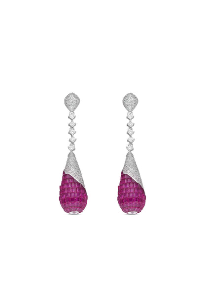THE TWILIGHT VINE EARRINGS - RUBY PINK