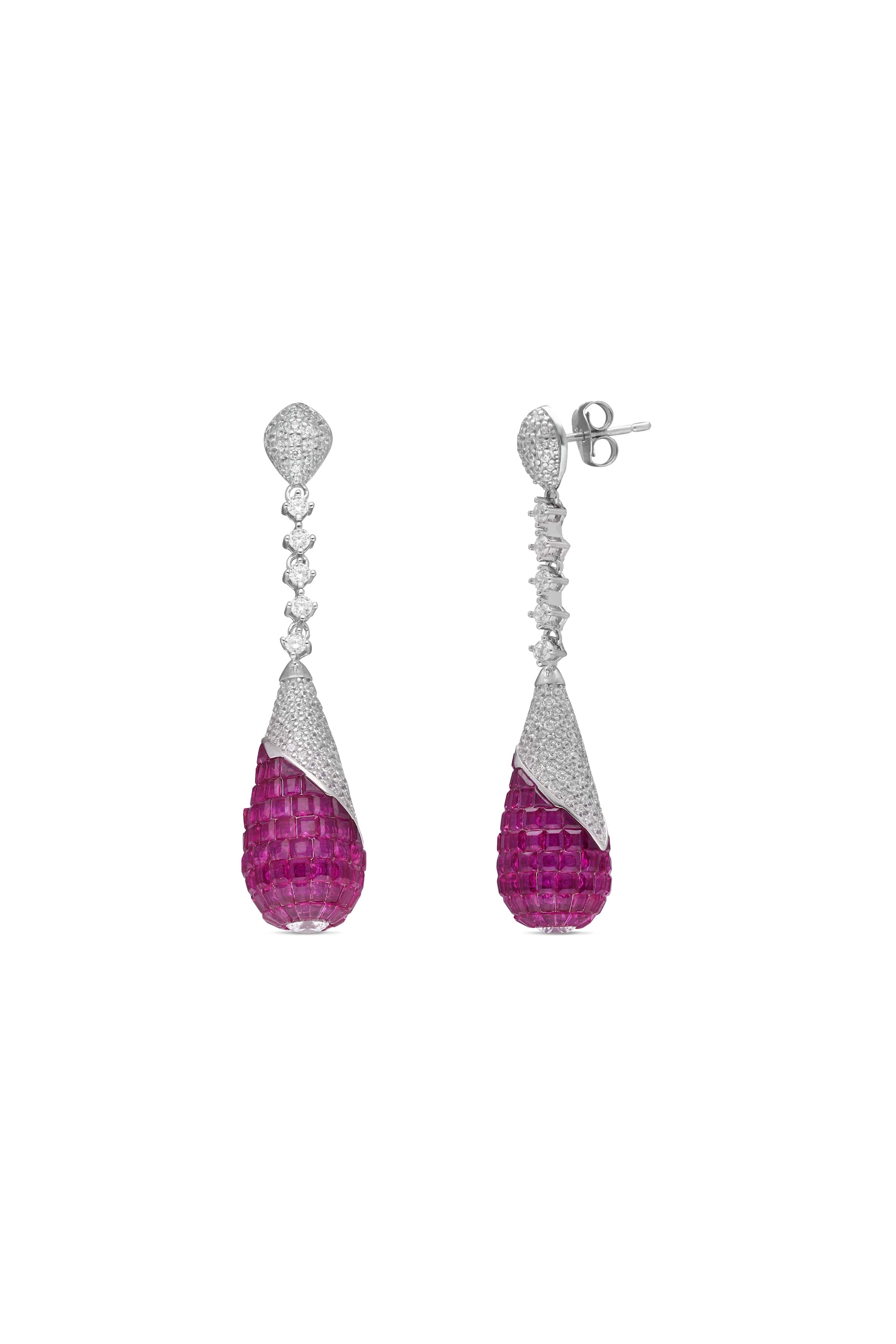 THE TWILIGHT VINE EARRINGS - RUBY PINK