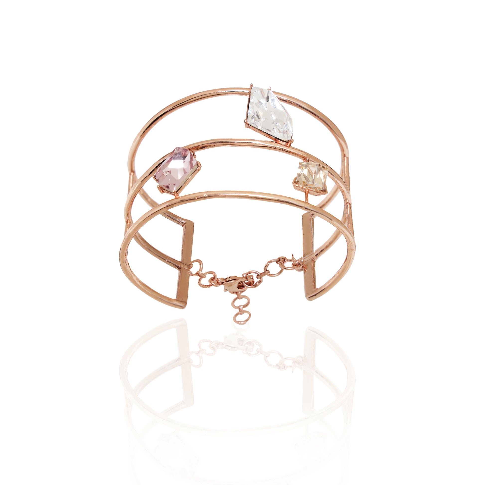 IVORY SEA SHELLS - THE SWAROVSKI STUDDED BANGLE BRACELET