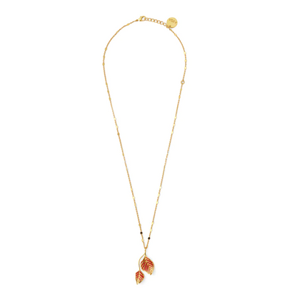 LEAF NECKCHAIN - PINK AND IVORY