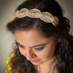 Load image into Gallery viewer, IRIS BEADED CROCHET HEADBAND
