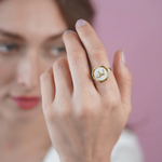 Load image into Gallery viewer, HOPE MOTHER OF PEARL STUDDED RING
