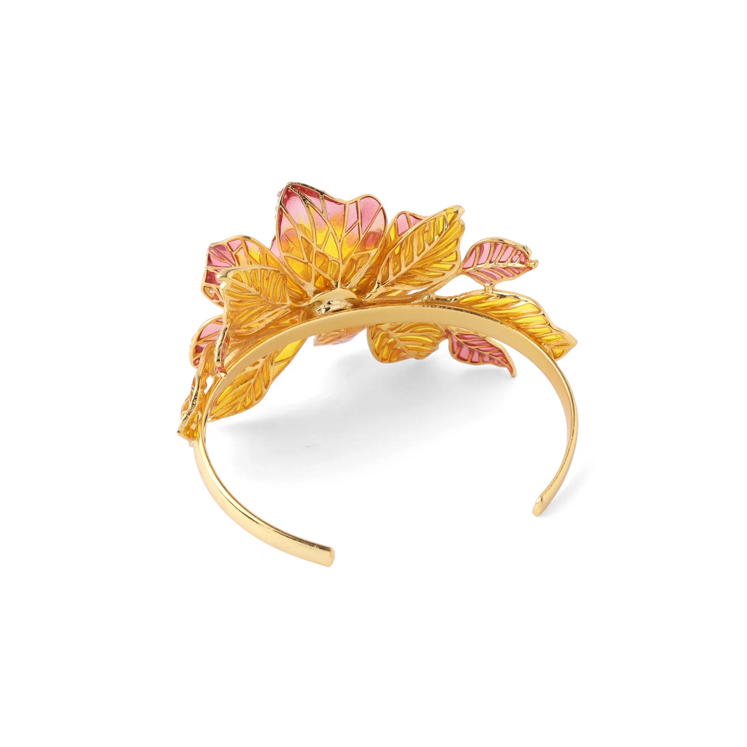 FIORE FLORAL CUFF - CITRINE AND STRAWBERRY