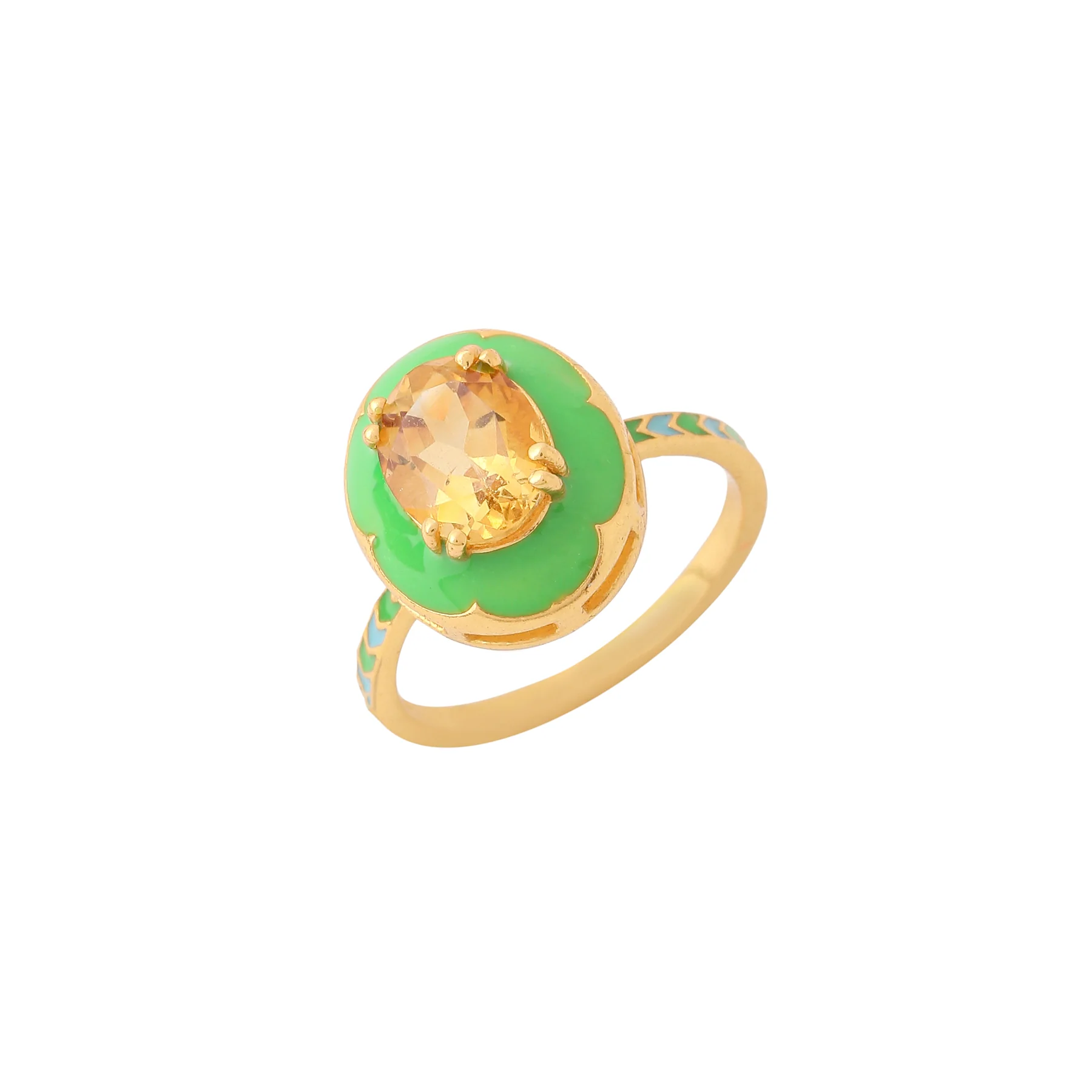 FERRO OVAL RING - LAWN GREEN