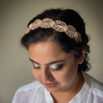 Load image into Gallery viewer, IRIS BEADED CROCHET HEADBAND
