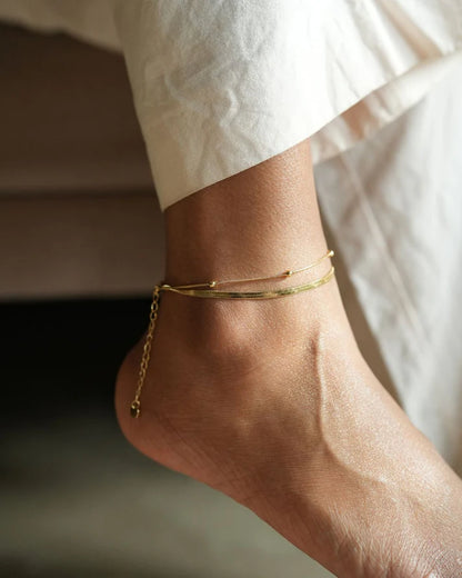 18 kt Gold Plated Vintage Snake Chain Anklet