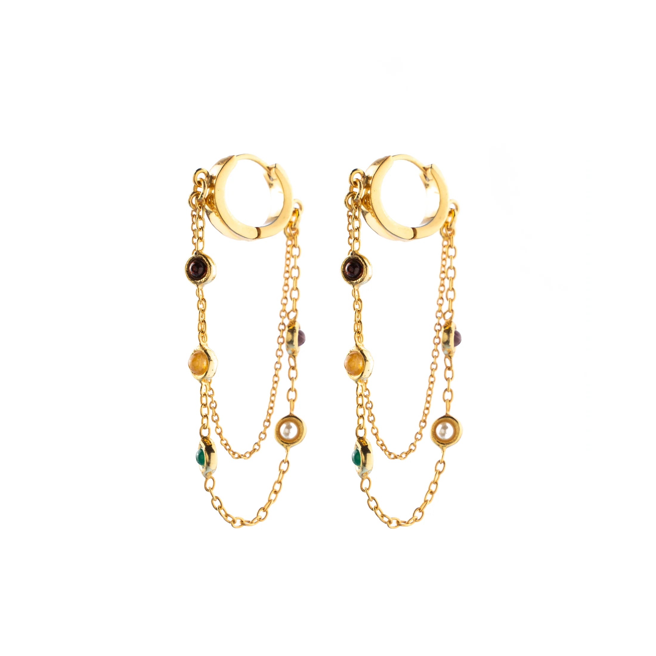 NAVRATTAN FRINGE EAR HUGGIES DANGLER