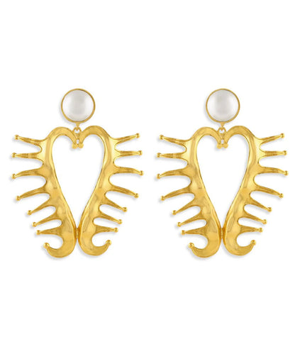 Amour Heart Pearl Earrings