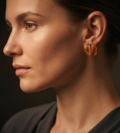 Amber Butterfly Earrings