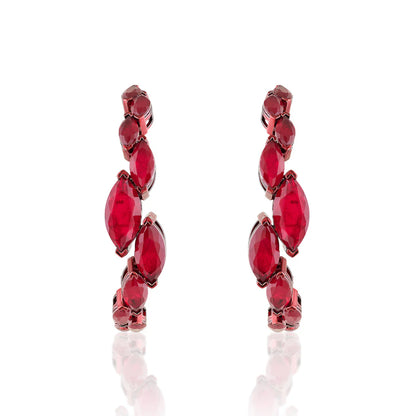 Aurelia Ruby Hoop Earrings