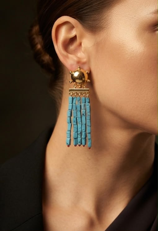 Aurelia Turquoise Cascade Statement Earrings