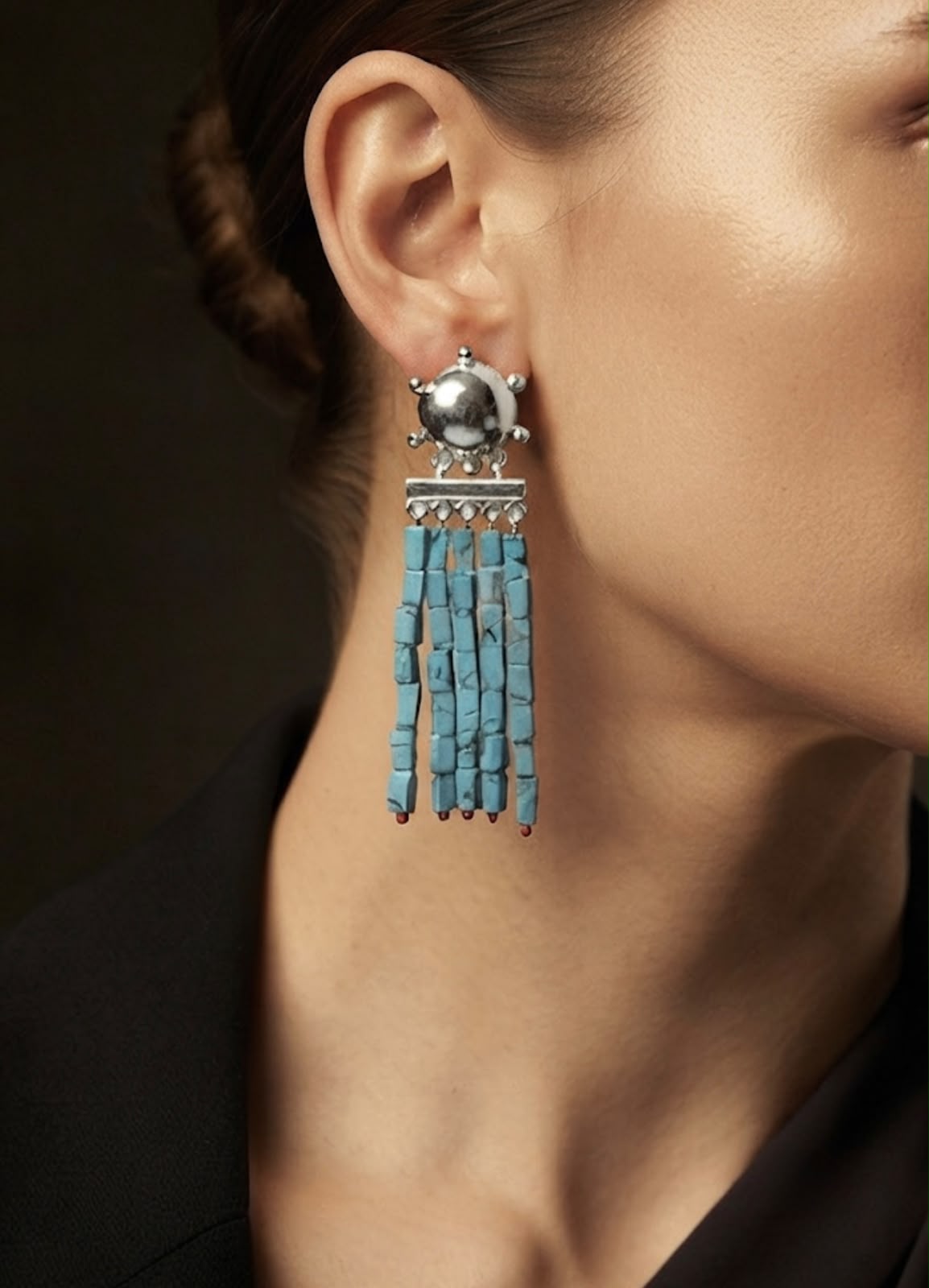 Aurelia Turquoise Cascade Statement Earrings