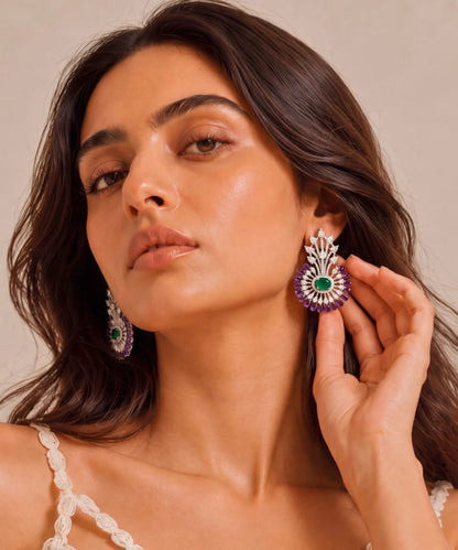 Bageecha Diamond Amethyst and Emerald Tops