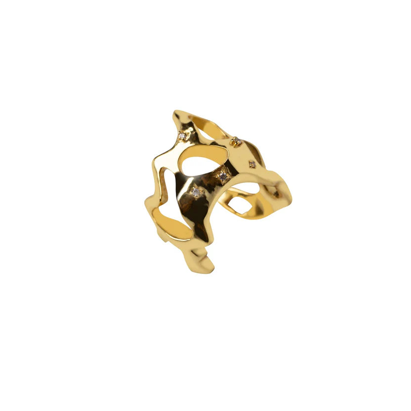 Bold Gold Molten Ring