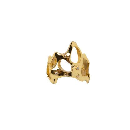 Bold Gold Molten Ring