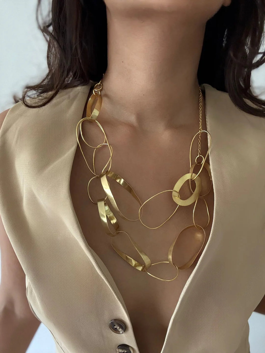 Chunky interlink chain necklace