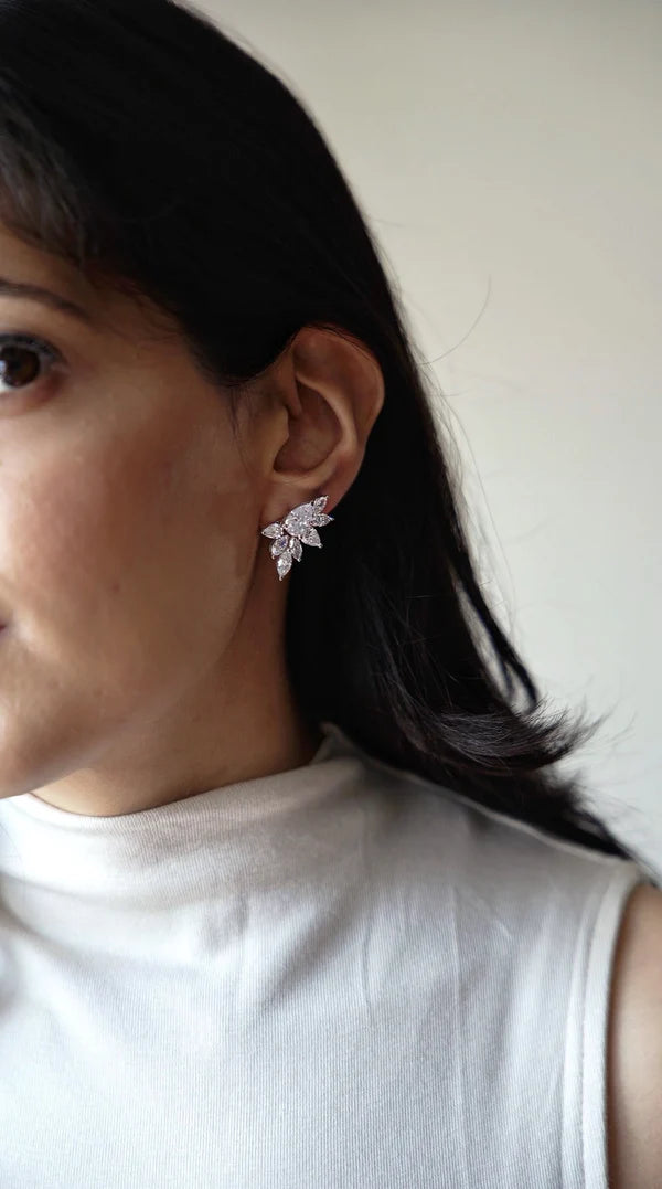 Camellia Mixed-Cut Diamond Studs