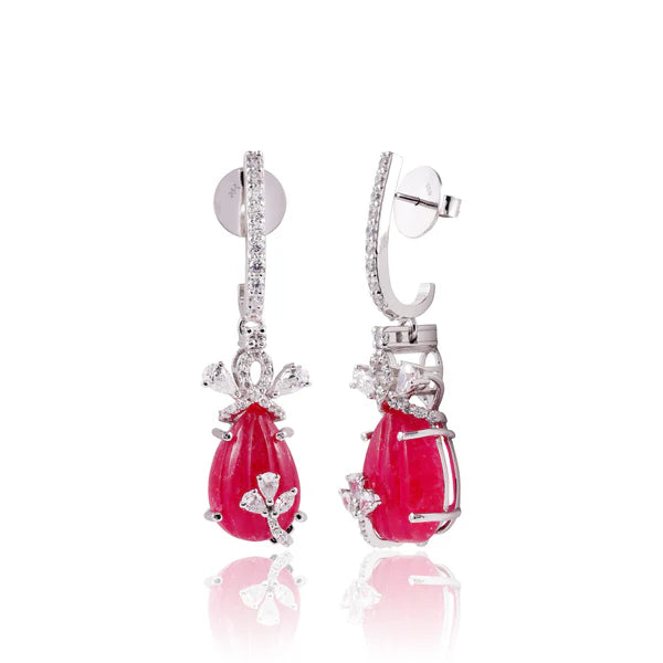 Carved Melon Drop Earrings