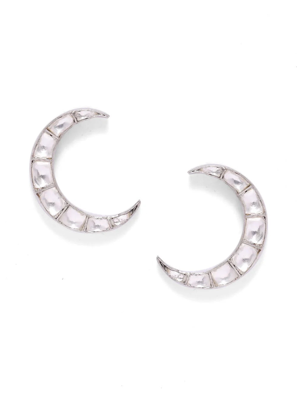 Chandni earrings in 92.5 Sterling Silver with Billor Polki.