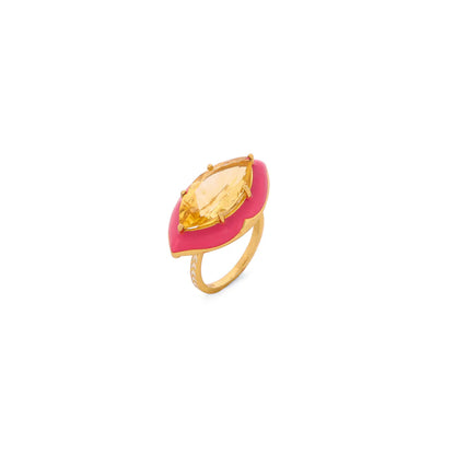Citrine Pala Third Eye Ring