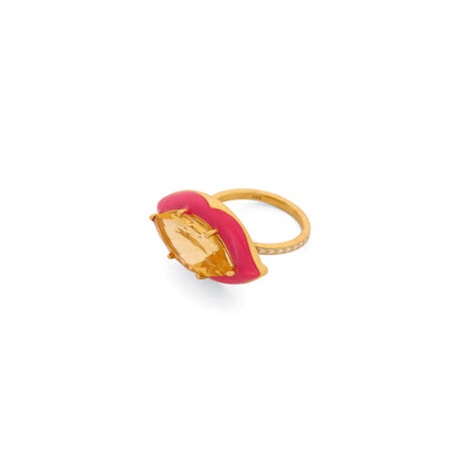 Citrine Pala Third Eye Ring