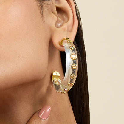 Clear Core Hoop Earrings