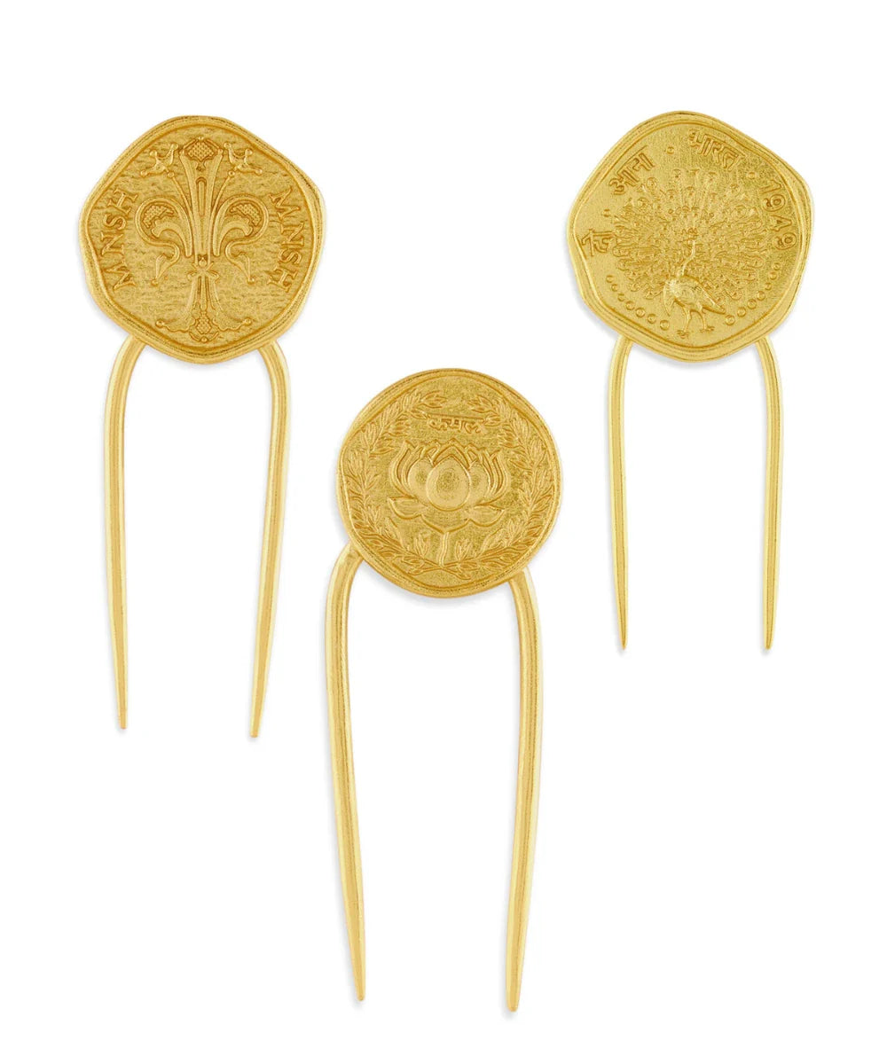 Coin Hair Pin Set of 3