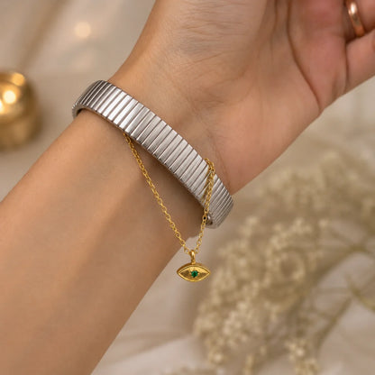 Couple 92.5 Silver Rakhi-Eye (Rakhi + Lumba)
