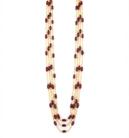 Crimson Harmony Layered Chain Necklace