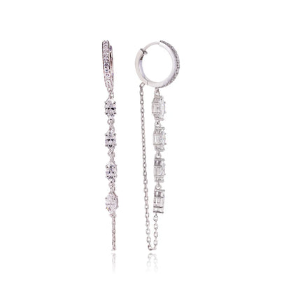 DIAMOND LOOP CHAIN HOOPS