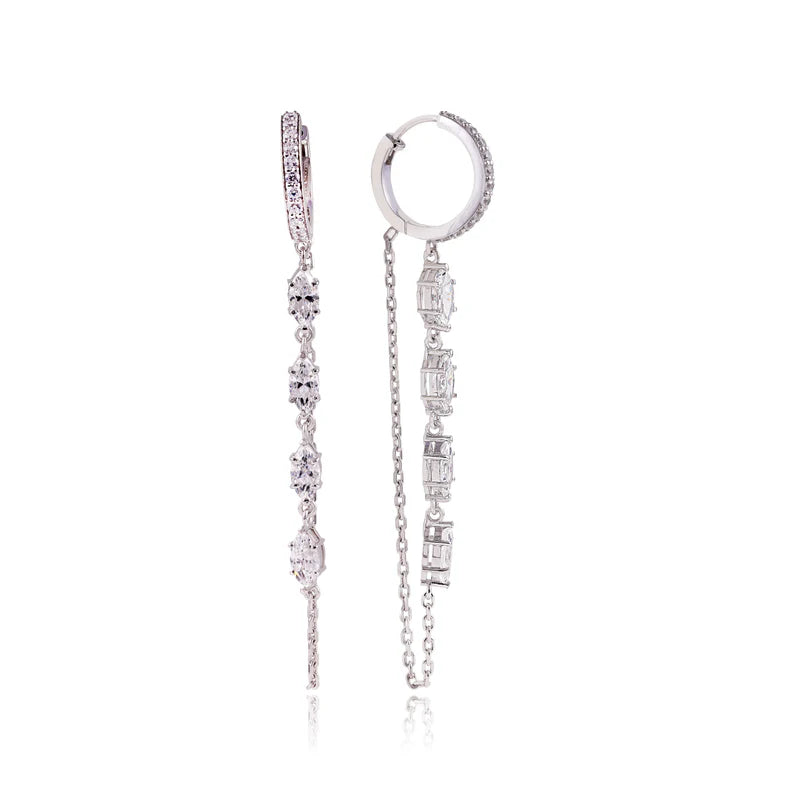 DIAMOND LOOP CHAIN HOOPS