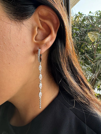 DIAMOND LOOP CHAIN HOOPS