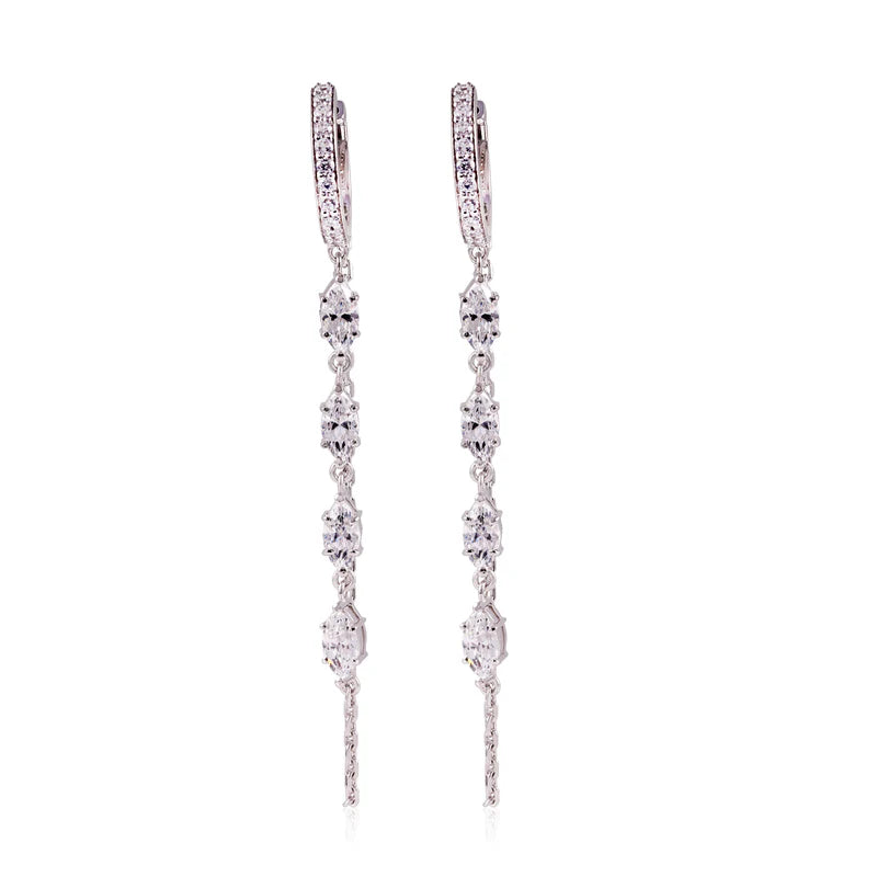 DIAMOND LOOP CHAIN HOOPS
