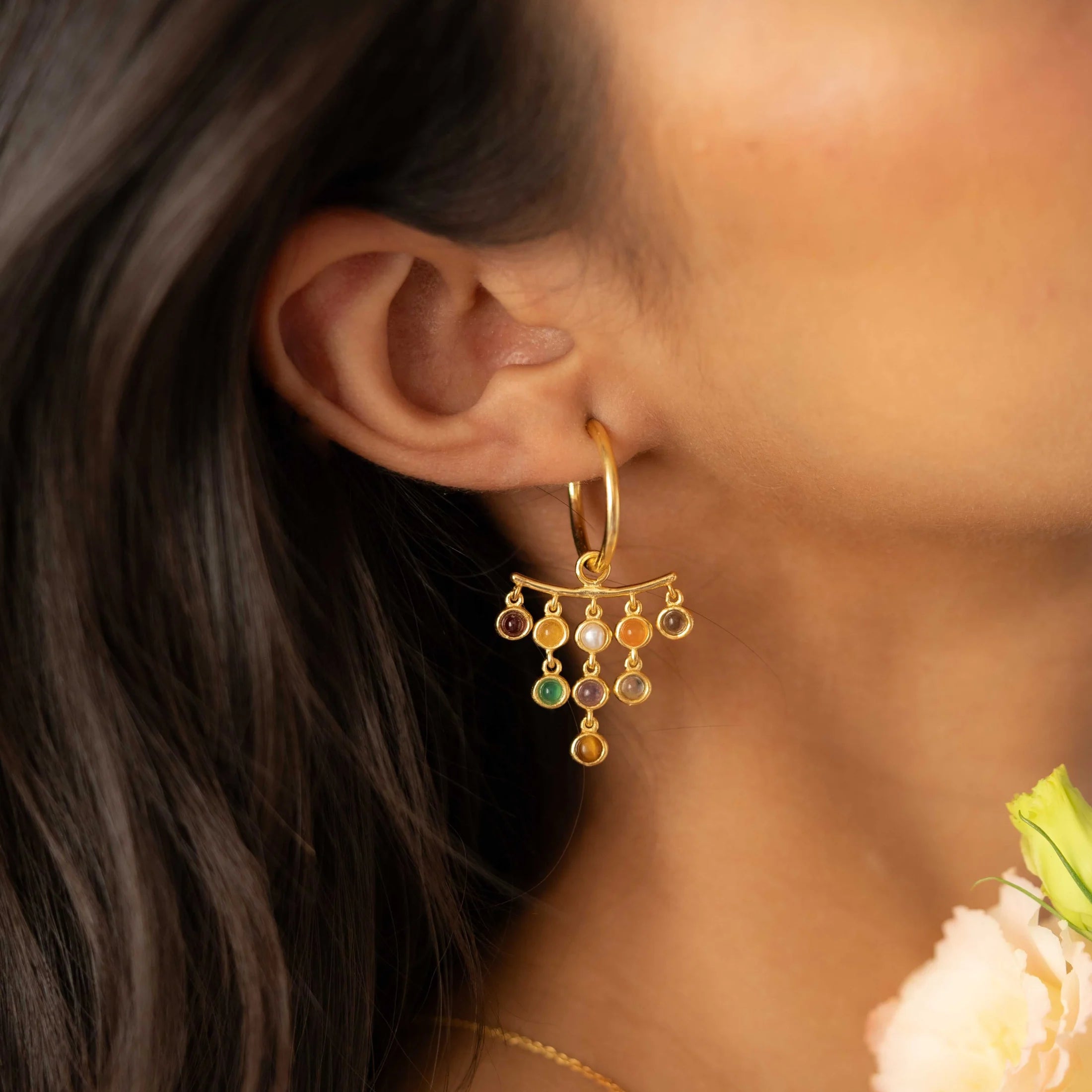 NAVRATTAN CHANDELIER EARRINGS
