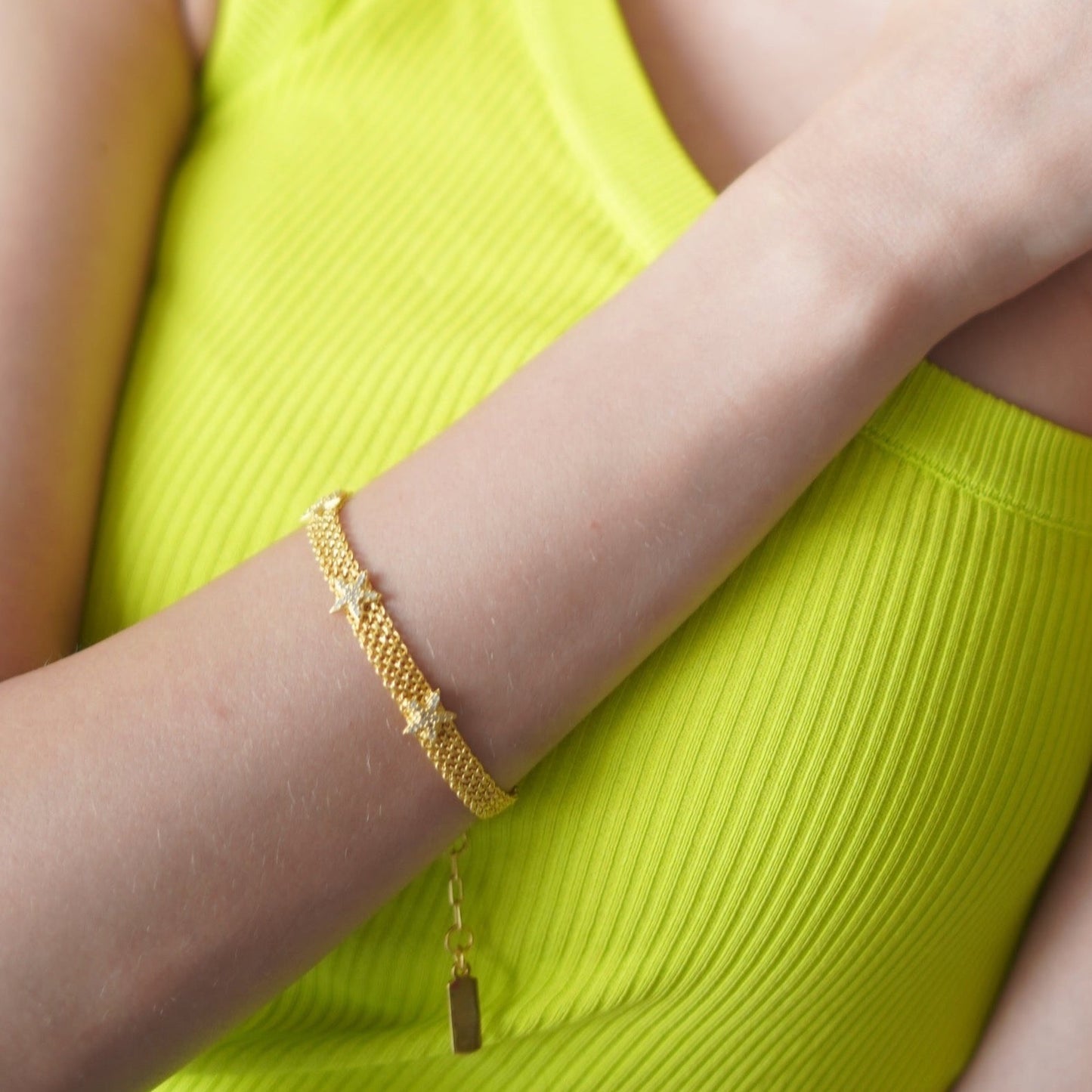 Flat Chain Star Bracelet