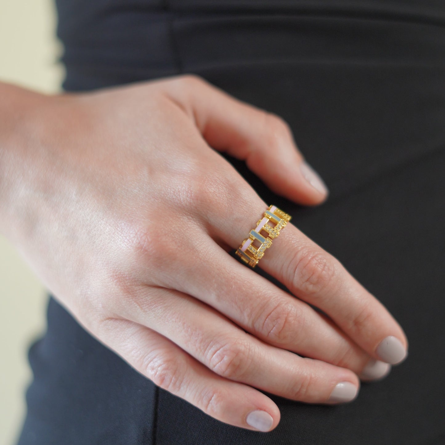 Mauve Grey Hashtag Ring