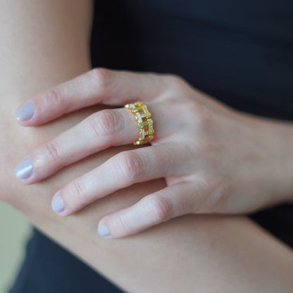 Olive Green Hashtag Ring